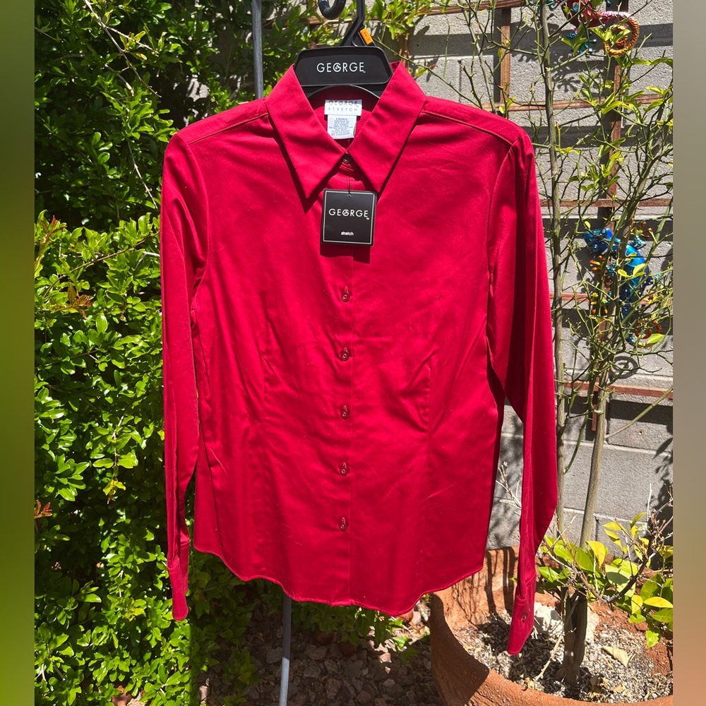 Beautiful for Christmas! 🎄 NWT George Red Button Down Shirt